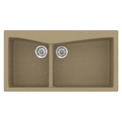 Νεροχύτης συνθετικός γρανίτη Sanitec Classic 326 93x51cm σε χρώμα 15. Metallic Cream