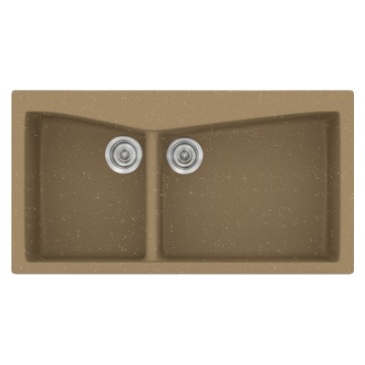 Νεροχύτης συνθετικός γρανίτη Sanitec Classic 326 93x51cm σε χρώμα 16. Metallic Coffee