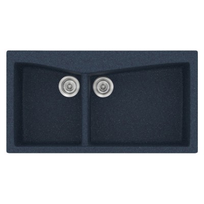 Νεροχύτης συνθετικός γρανίτη Sanitec Classic 326 93x51cm σε χρώμα 18. Granite Blue