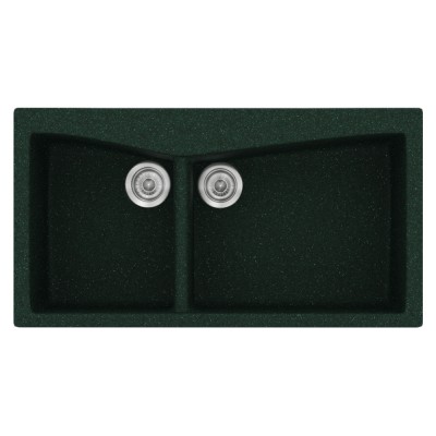 Νεροχύτης συνθετικός γρανίτη Sanitec Classic 326 93x51cm σε χρώμα 19. Granite Green