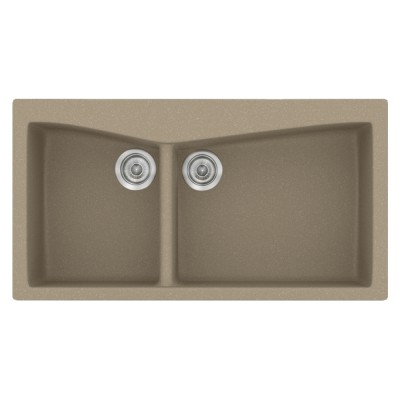 Νεροχύτης συνθετικός γρανίτη Sanitec Classic 326 93x51cm σε χρώμα 42. Granite Taupe