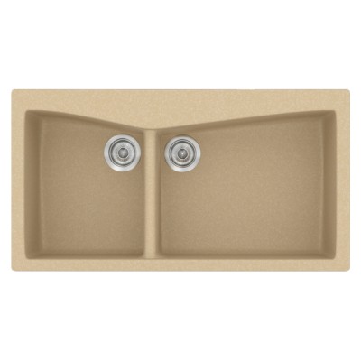 Νεροχύτης συνθετικός γρανίτη Sanitec Classic 326 93x51cm σε χρώμα 45. Granite Cappucino