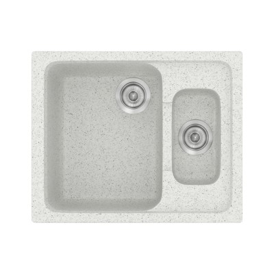 Νεροχύτης συνθετικός γρανίτη Sanitec Classic 330 62x51cm σε χρώμα 01. Granite White