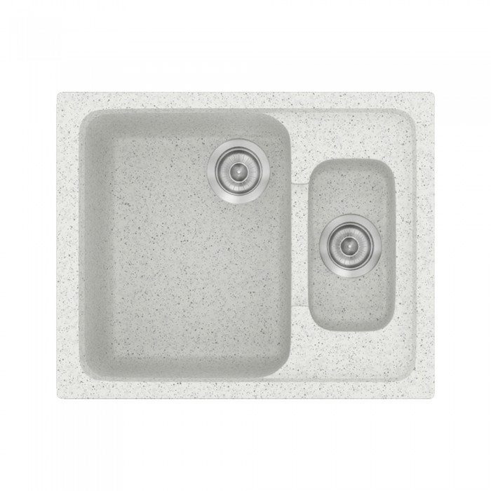 Νεροχύτης συνθετικός γρανίτη Sanitec Classic 330 62x51cm σε χρώμα 01. Granite White