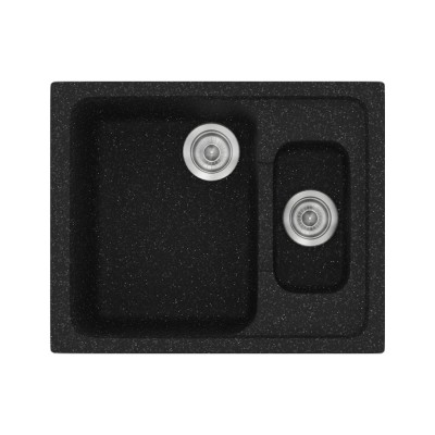 Νεροχύτης συνθετικός γρανίτη Sanitec Classic 330 62x51cm σε χρώμα 05. Granite Black