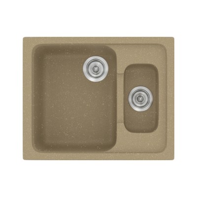 Νεροχύτης συνθετικός γρανίτη Sanitec Classic 330 62x51cm σε χρώμα 15. Metallic Cream