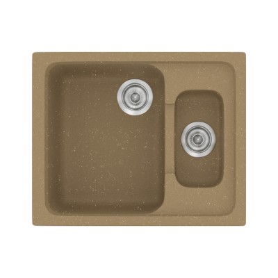 Νεροχύτης συνθετικός γρανίτη Sanitec Classic 330 62x51cm σε χρώμα 16. Metallic Coffee