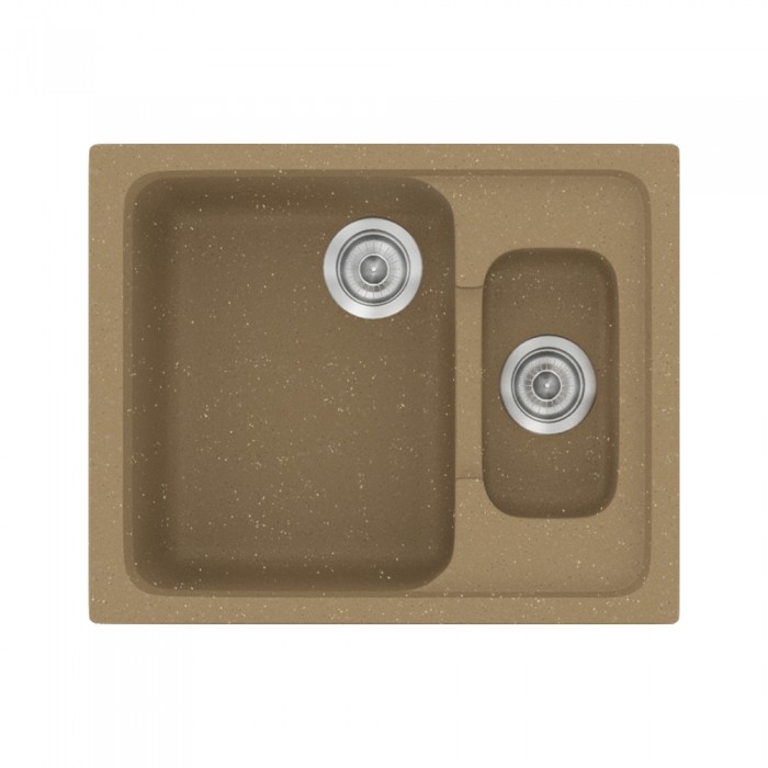 Νεροχύτης συνθετικός γρανίτη Sanitec Classic 330 62x51cm σε χρώμα 16. Metallic Coffee