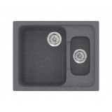 Νεροχύτης συνθετικός γρανίτη Sanitec Classic 330 62x51cm σε χρώμα 17. Metallic Silver