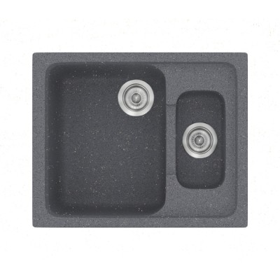 Νεροχύτης συνθετικός γρανίτη Sanitec Classic 330 62x51cm σε χρώμα 17. Metallic Silver