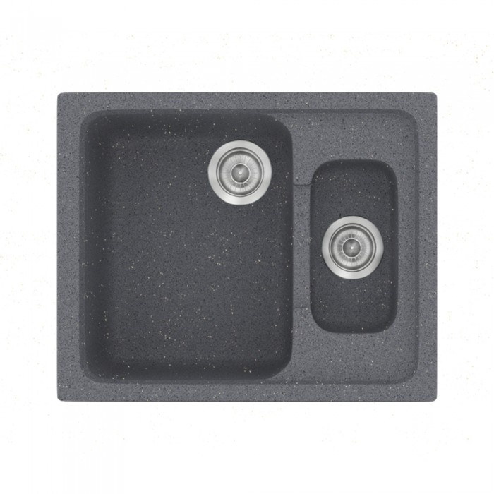 Νεροχύτης συνθετικός γρανίτη Sanitec Classic 330 62x51cm σε χρώμα 17. Metallic Silver