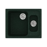 Νεροχύτης συνθετικός γρανίτη Sanitec Classic 330 62x51cm σε χρώμα 19. Granite Green