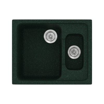 Νεροχύτης συνθετικός γρανίτη Sanitec Classic 330 62x51cm σε χρώμα 19. Granite Green