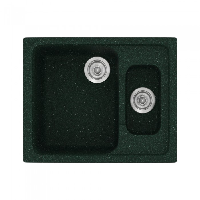 Νεροχύτης συνθετικός γρανίτη Sanitec Classic 330 62x51cm σε χρώμα 19. Granite Green