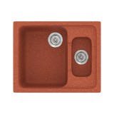 Νεροχύτης συνθετικός γρανίτη Sanitec Classic 330 62x51cm σε χρώμα 20. Granite Terracota