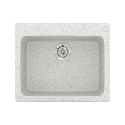 Νεροχύτης συνθετικός γρανίτη Sanitec Classic 331 60x50cm σε χρώμα 01. Granite White