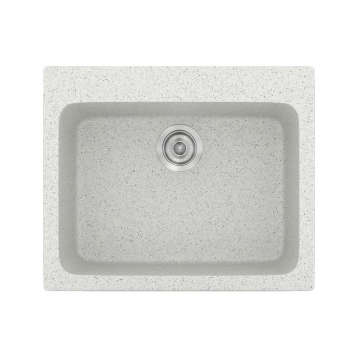 Νεροχύτης συνθετικός γρανίτη Sanitec Classic 331 60x50cm σε χρώμα 01. Granite White