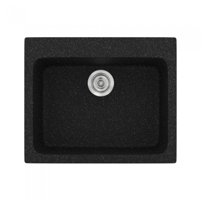 Νεροχύτης συνθετικός γρανίτη Sanitec Classic 331 60x50cm σε χρώμα 05. Granite Black