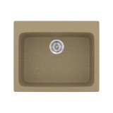 Νεροχύτης συνθετικός γρανίτη Sanitec Classic 331 60x50cm σε χρώμα 15. Metallic Cream