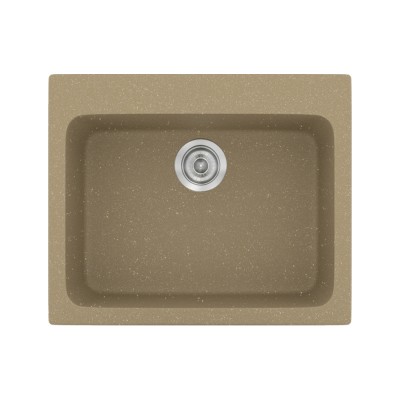 Νεροχύτης συνθετικός γρανίτη Sanitec Classic 331 60x50cm σε χρώμα 15. Metallic Cream