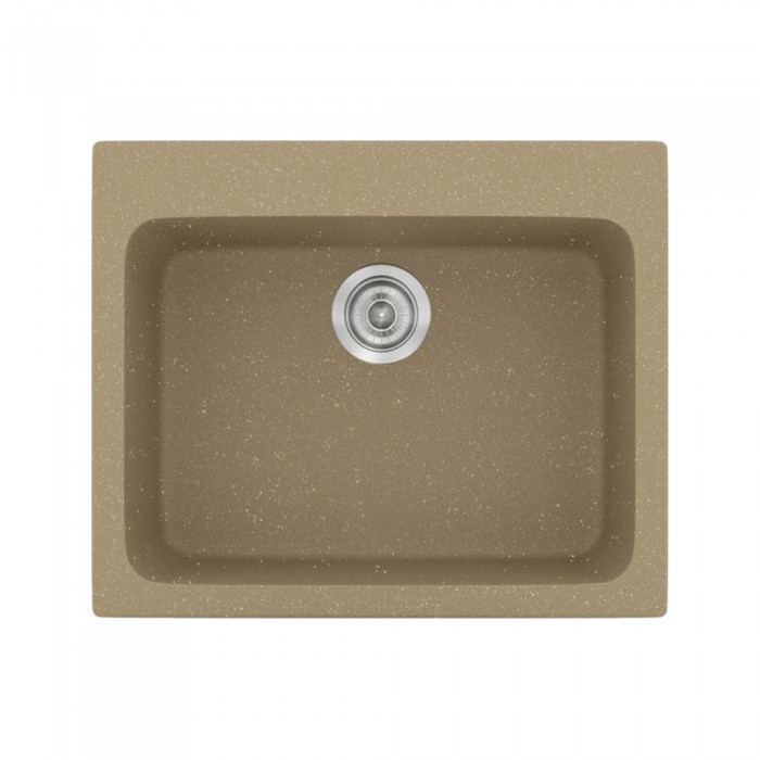 Νεροχύτης συνθετικός γρανίτη Sanitec Classic 331 60x50cm σε χρώμα 15. Metallic Cream