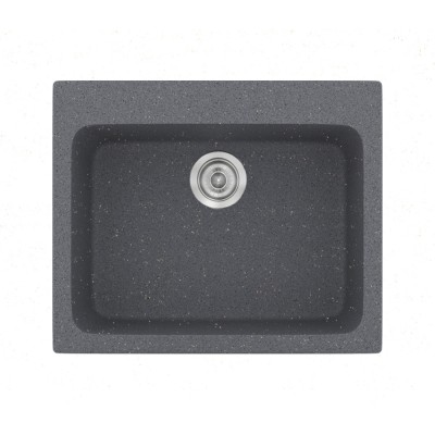 Νεροχύτης συνθετικός γρανίτη Sanitec Classic 331 60x50cm σε χρώμα 17. Metallic Silver