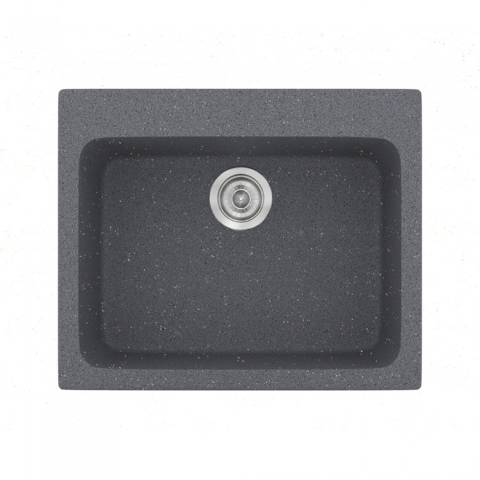 Νεροχύτης συνθετικός γρανίτη Sanitec Classic 331 60x50cm σε χρώμα 17. Metallic Silver