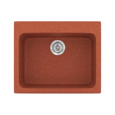 Νεροχύτης συνθετικός γρανίτη Sanitec Classic 331 60x50cm σε χρώμα 20. Granite Terracota