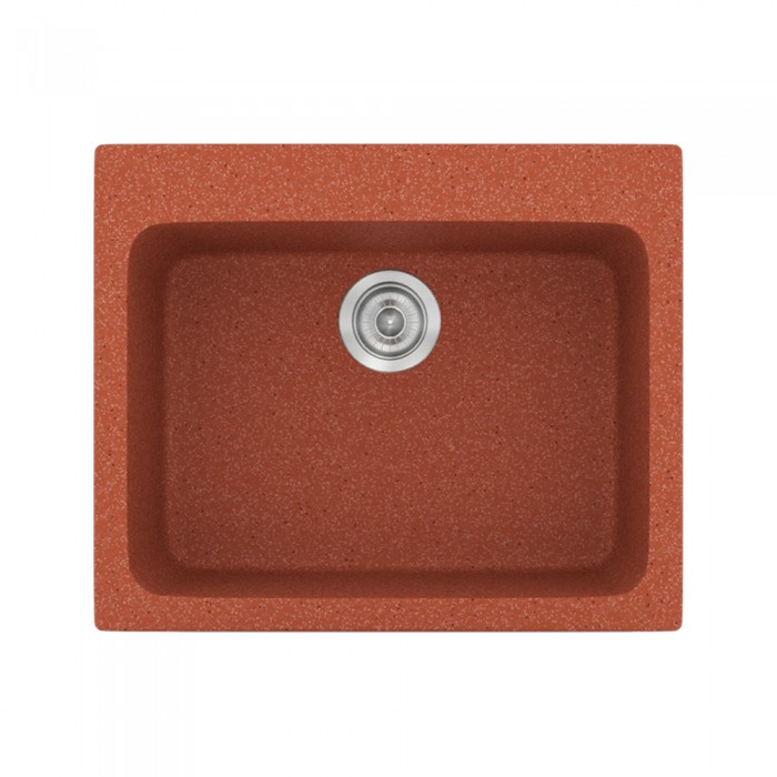 Νεροχύτης συνθετικός γρανίτη Sanitec Classic 331 60x50cm σε χρώμα 20. Granite Terracota