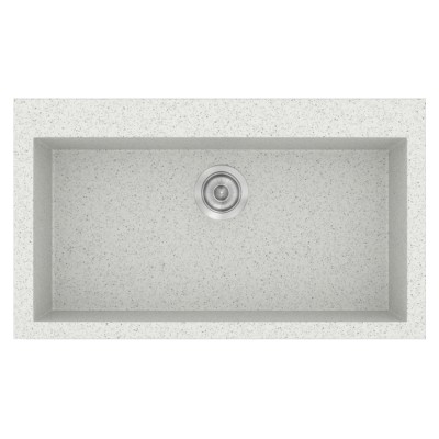 Νεροχύτης συνθετικός γρανίτη Sanitec Classic 333 79x50cm σε χρώμα 01. Granite White