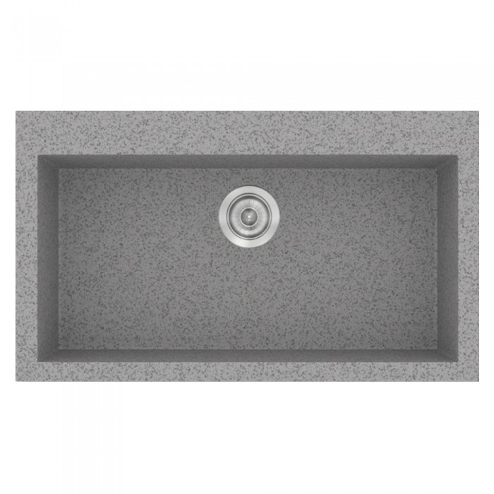 Νεροχύτης συνθετικός γρανίτη Sanitec Classic 333 79x50cm σε χρώμα 04. Granite Grey