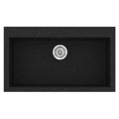 Νεροχύτης συνθετικός γρανίτη Sanitec Classic 333 79x50cm σε χρώμα 05. Granite Black