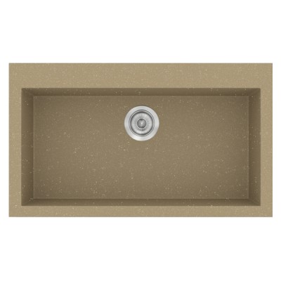 Νεροχύτης συνθετικός γρανίτη Sanitec Classic 333 79x50cm σε χρώμα 15. Metallic Cream