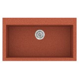 Νεροχύτης συνθετικός γρανίτη Sanitec Classic 333 79x50cm σε χρώμα 20. Granite Terracota