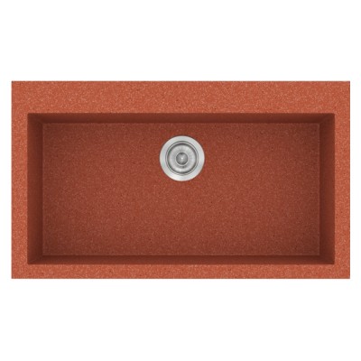 Νεροχύτης συνθετικός γρανίτη Sanitec Classic 333 79x50cm σε χρώμα 20. Granite Terracota