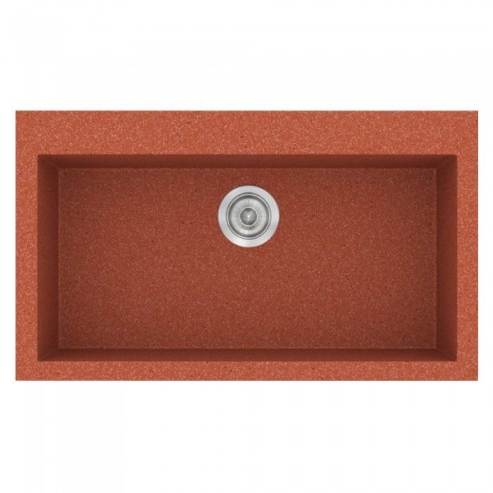 Νεροχύτης συνθετικός γρανίτη Sanitec Classic 333 79x50cm σε χρώμα 20. Granite Terracota