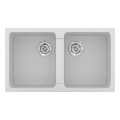 Νεροχύτης συνθετικός γρανίτη Sanitec Classic 334 86x50cm σε χρώμα 00. White