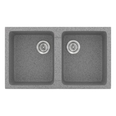 Νεροχύτης συνθετικός γρανίτη Sanitec Classic 334 86x50cm σε χρώμα 04. Granite Grey