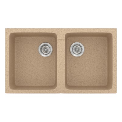 Νεροχύτης συνθετικός γρανίτη Sanitec Classic 334 86x50cm σε χρώμα 10. Granite Beige