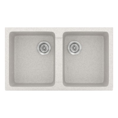 Νεροχύτης συνθετικός γρανίτη Sanitec Classic 334 86x50cm σε χρώμα 14. Metallic Ice