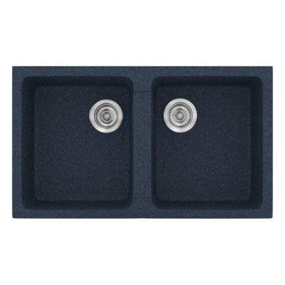 Νεροχύτης συνθετικός γρανίτη Sanitec Classic 334 86x50cm σε χρώμα 18. Granite Blue