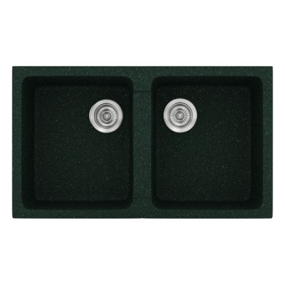 Νεροχύτης συνθετικός γρανίτη Sanitec Classic 334 86x50cm σε χρώμα 19. Granite Green