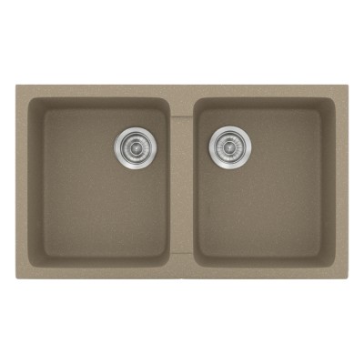 Νεροχύτης συνθετικός γρανίτη Sanitec Classic 334 86x50cm σε χρώμα 42. Granite Taupe