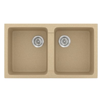 Νεροχύτης συνθετικός γρανίτη Sanitec Classic 334 86x50cm σε χρώμα 45. Granite Cappucino