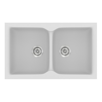 Νεροχύτης συνθετικός γρανίτη Sanitec Classic 336 86x50cm σε χρώμα 00. White