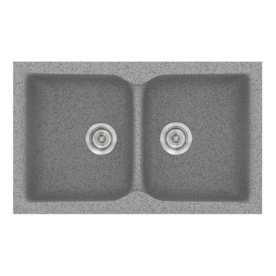 Νεροχύτης συνθετικός γρανίτη Sanitec Classic 336 86x50cm σε χρώμα 04. Granite Grey