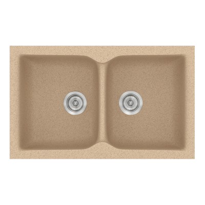 Νεροχύτης συνθετικός γρανίτη Sanitec Classic 336 86x50cm σε χρώμα 10. Granite Beige