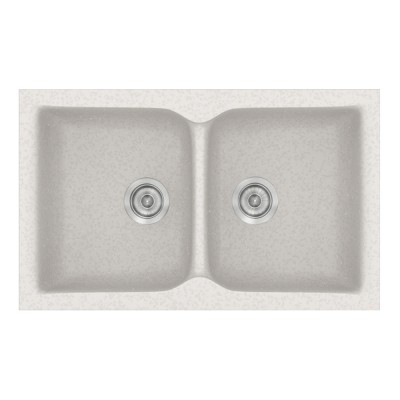 Νεροχύτης συνθετικός γρανίτη Sanitec Classic 336 86x50cm σε χρώμα 14. Metallic Ice