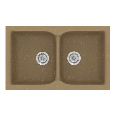 Νεροχύτης συνθετικός γρανίτη Sanitec Classic 336 86x50cm σε χρώμα 16. Metallic Coffee