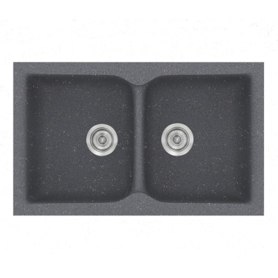 Νεροχύτης συνθετικός γρανίτη Sanitec Classic 336 86x50cm σε χρώμα 17. Metallic Silver